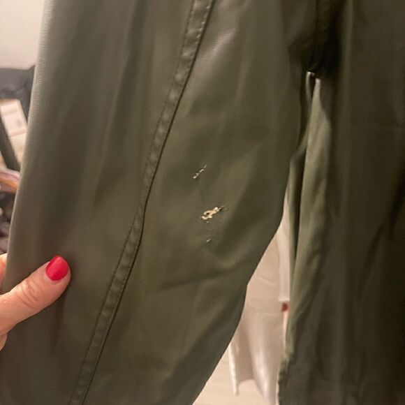 Nicholas Vegan Leather Green shirt Flawed - Picture 5 of 8